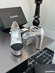 Chanel Mary Janes Silver Heel 12.5cm - 5
