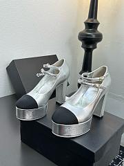 Chanel Mary Janes Silver Heel 12.5cm - 2