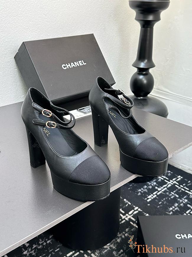 Chanel Mary Janes Black Heel 12.5cm - 1