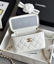 Chanel Top Handle Vanity Case White Caviar Gold 17x9.5x7.8cm - 5
