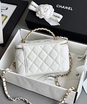 Chanel Top Handle Vanity Case White Caviar Gold 17x9.5x7.8cm - 4