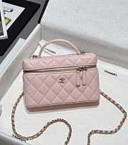 Chanel Top Handle Vanity Case Pink Caviar 17x19.5x5.5cm - 1