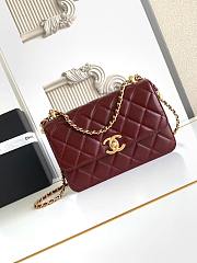 Chanel Small 24C Flap Bag Red Wine Lambskin 22x14.5x8cm - 1