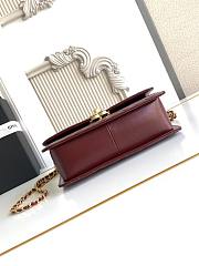 Chanel Small 24C Flap Bag Red Wine Lambskin 22x14.5x8cm - 5