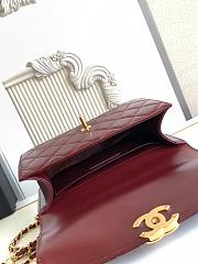 Chanel Small 24C Flap Bag Red Wine Lambskin 22x14.5x8cm - 4