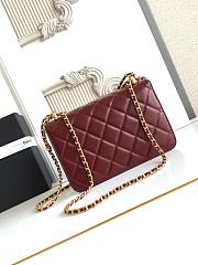 Chanel Small 24C Flap Bag Red Wine Lambskin 22x14.5x8cm - 2