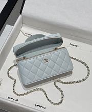 Chanel Top Handle Vanity Case Blue Caviar 17x19.5x5.5cm - 6