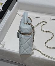 Chanel Top Handle Vanity Case Blue Caviar 17x19.5x5.5cm - 5