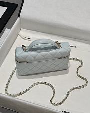 Chanel Top Handle Vanity Case Blue Caviar 17x19.5x5.5cm - 3
