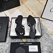 YSL Tanger Satin Sandals Black - 5