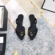YSL Tanger Satin Sandals Black - 4