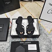 YSL Tanger Satin Sandals Black - 3