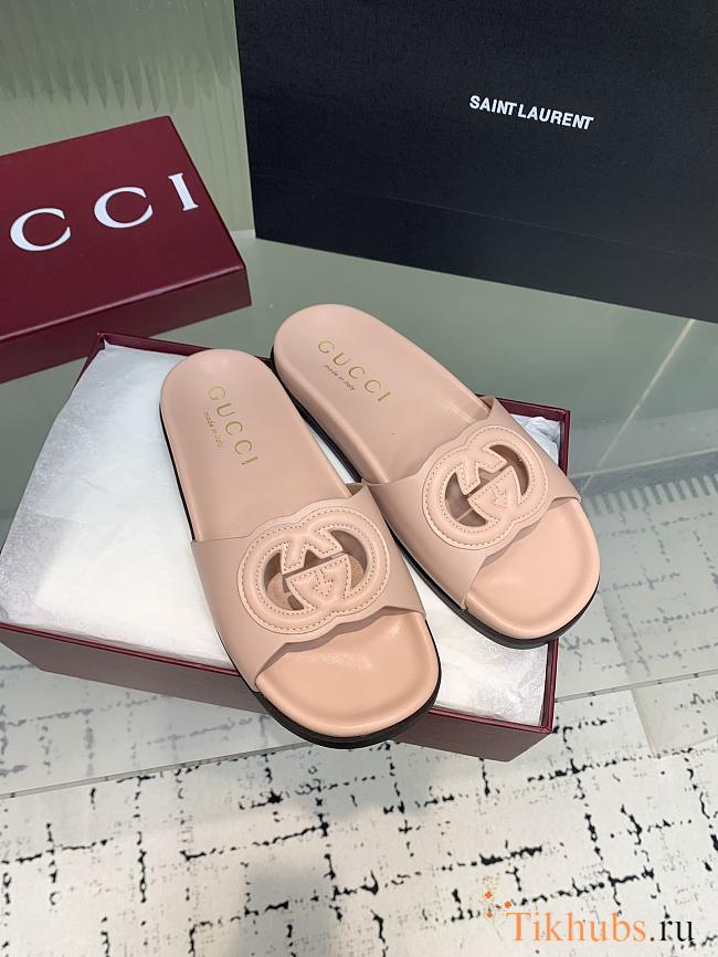Gucci Pink Slides - 1