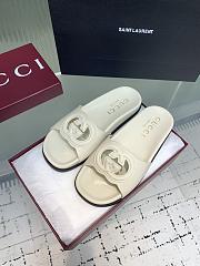 Gucci White Slides - 3