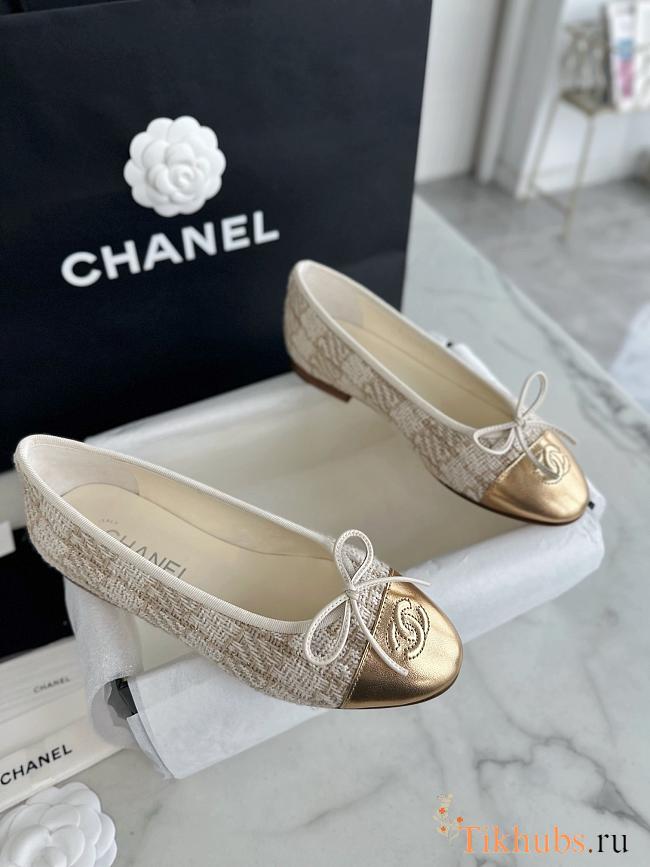 Chanel Ballet Flats Multiple Beige Tweed - 1