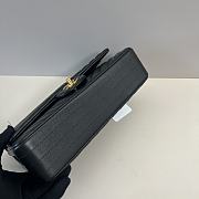 Chanel Medium Flap Bag Chevron Lambskin Black Gold 25cm - 5