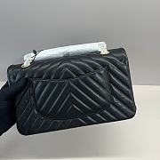 Chanel Medium Flap Bag Chevron Lambskin Black Gold 25cm - 4