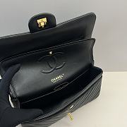 Chanel Medium Flap Bag Chevron Lambskin Black Gold 25cm - 3