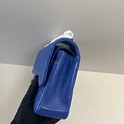Chanel Medium Flap Bag Electric Blue Silver Lambskin 25cm - 6