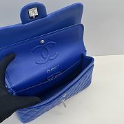 Chanel Medium Flap Bag Electric Blue Silver Lambskin 25cm - 4