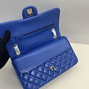 Chanel Medium Flap Bag Electric Blue Silver Lambskin 25cm - 3