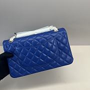 Chanel Medium Flap Bag Electric Blue Gold Lambskin 25cm - 5
