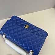 Chanel Medium Flap Bag Electric Blue Gold Lambskin 25cm - 4