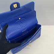 Chanel Medium Flap Bag Electric Blue Gold Lambskin 25cm - 3