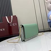 Gucci GG Emblem Wallet On Chain Green 20x13x4cm - 5