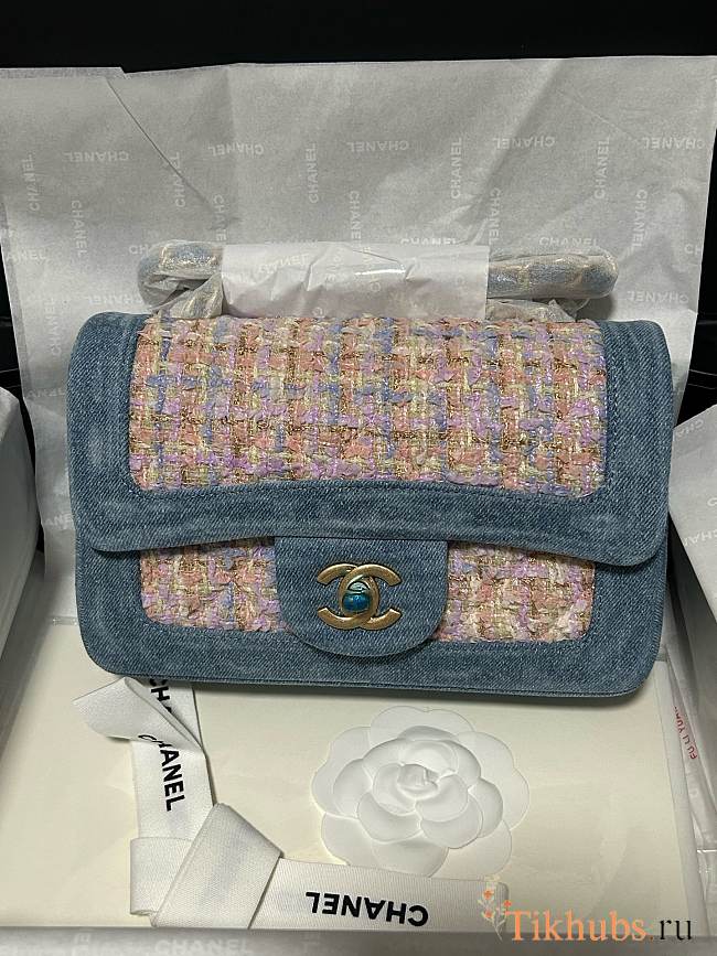 Chanel Mini Flap Bag Denim Tweed 20cm - 1