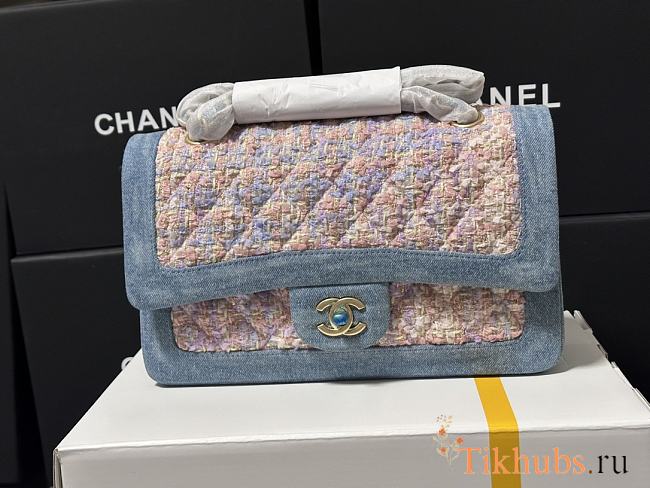 Chanel Medium Flap Bag Denim Tweed 25cm - 1