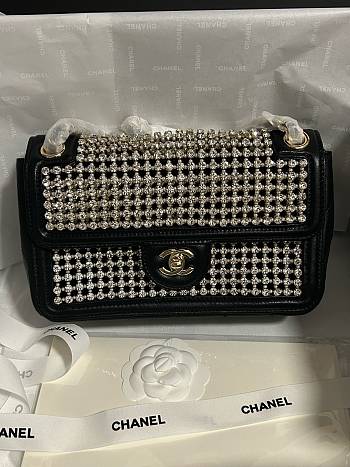 Chanel Evening 25P Flap Bag Black Gold 25cm