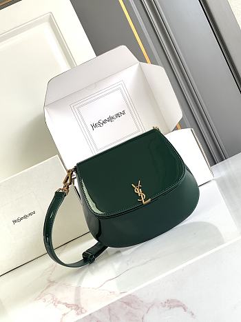 YSL Mini Voltaire Bag Green Patent 21x17.5x8cm