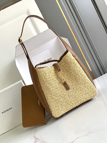 YSL Le 5 à 7 Supple Small Raffia Leather 22x22x7-9cm