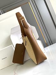 YSL Le 5 à 7 Supple Small Raffia Leather 22x22x7-9cm - 5