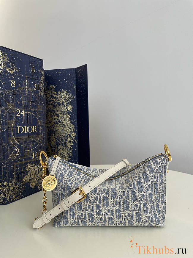 Dior Diorstar Hobo Bag With Chain Blue 28.5 x 14.5 x 10 cm - 1