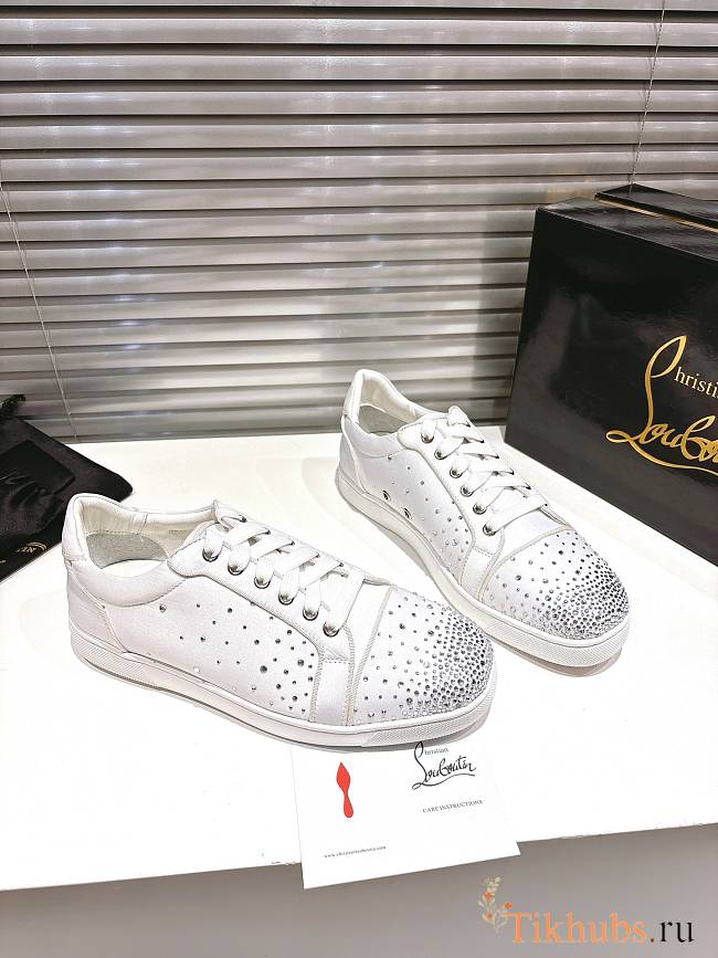 Christian Louboutin Degravieira Strass Sneaker White - 1