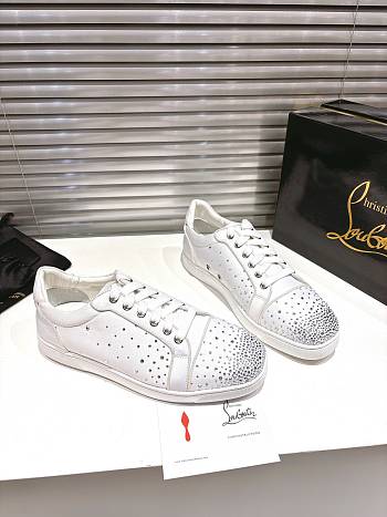 Christian Louboutin Degravieira Strass Sneaker White