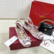 Valentino Rockstud Satin Ballerina Flat - 1