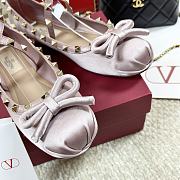 Valentino Rockstud Satin Ballerina Flat - 5
