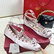 Valentino Rockstud Satin Ballerina Flat - 4
