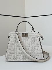 Fendi Peekaboo ISeeU Small White Leather Bag FF Interlacing 27x21x11cm - 1