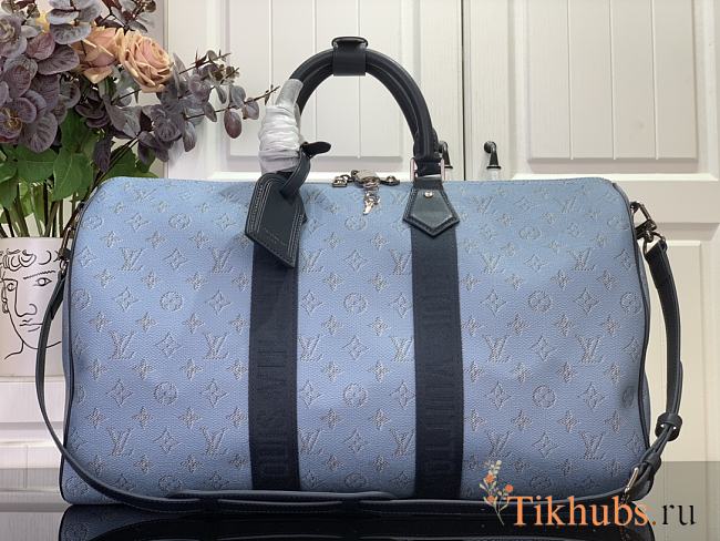 Louis Vuitton LV Keepall Blue Bandoulière 50 50x29x23cm - 1