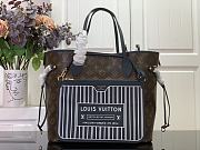 Louis Vuitton LV Neverfull MM Navy Blue Monogram 32x27x14cm - 1