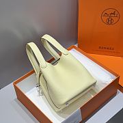 Hermes Picotin Light Yellow Silver Bag 18x13x9cm - 6