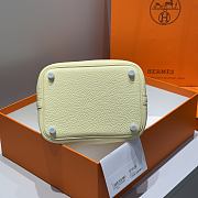Hermes Picotin Light Yellow Silver Bag 18x13x9cm - 4