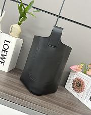 Loewe Pebble Black Braided Leather Bucket 28x24.5x23.5cm - 5
