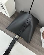 Loewe Pebble Black Braided Leather Bucket 28x24.5x23.5cm - 4