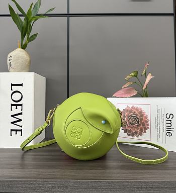 Loewe Snake Leather Shoulder Bag Green 18x10.5x18cm