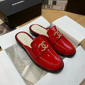 Chanel Red Patent Flat